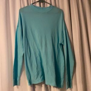 Oversized Long-sleeve Teal Shirt